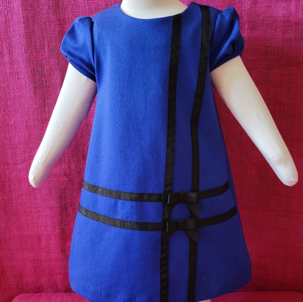 Janie & Jack Colbalt Blue Ponte & Ribbon Dress 18-24m